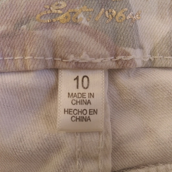 Seven7 High Rise Skinny Tummy Less Floral Pant 10 Cream - Picture 6 of 16